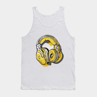 Headphone Yellow Shadow Silhouette Anime Style Collection No. 404 Tank Top